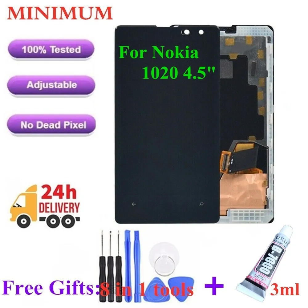 

For Nokia Lumia 1020 4.5" LCD Display Touch Screen Digitizer With Frame Replacement Parts For Microsoft N1020 RM-875 LCDs