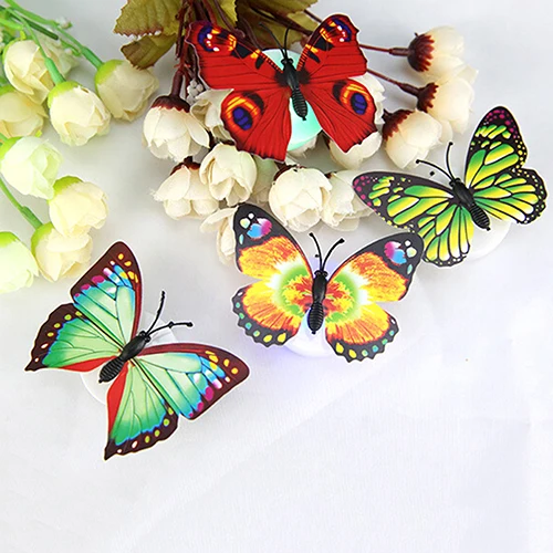 Home Decoration 7 Colors Changing Cute Butterfly LED Night Light Home Room Desk Wall Decor Unique 3