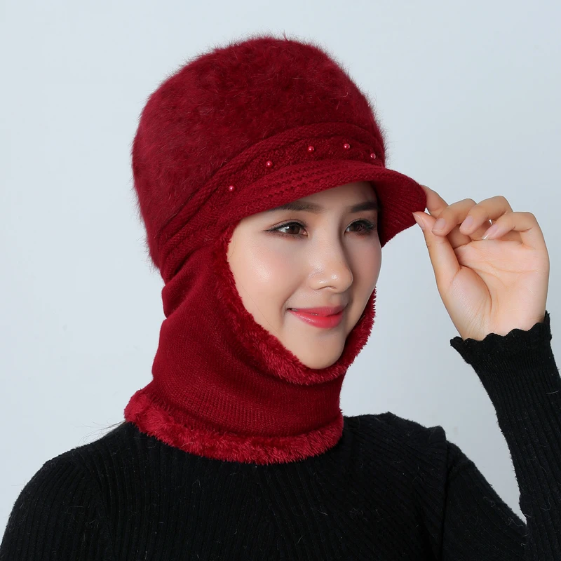 Зимние шапки Скалли Beanies шляпа для мамы Beanies женский шерстяной шарф головные уборы, Балаклава маска Gorras капот твист полосы вязаные шапки