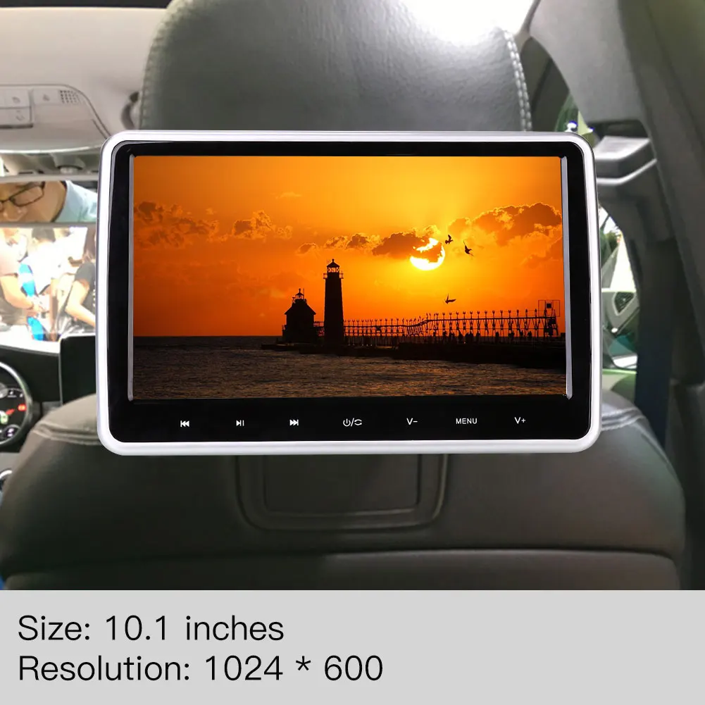 10," HD lcd Автомобильный подголовник монитор DVD/CD/USB/SD плеер Поддержка TF карты