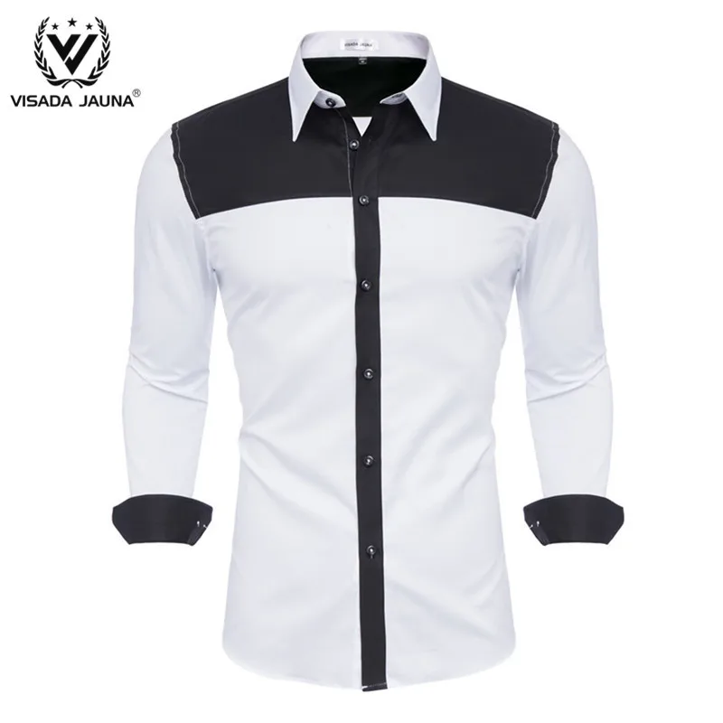 Мужская рубашка с длинным рукавом VISADA JUANA однотонная Облегающая высокого