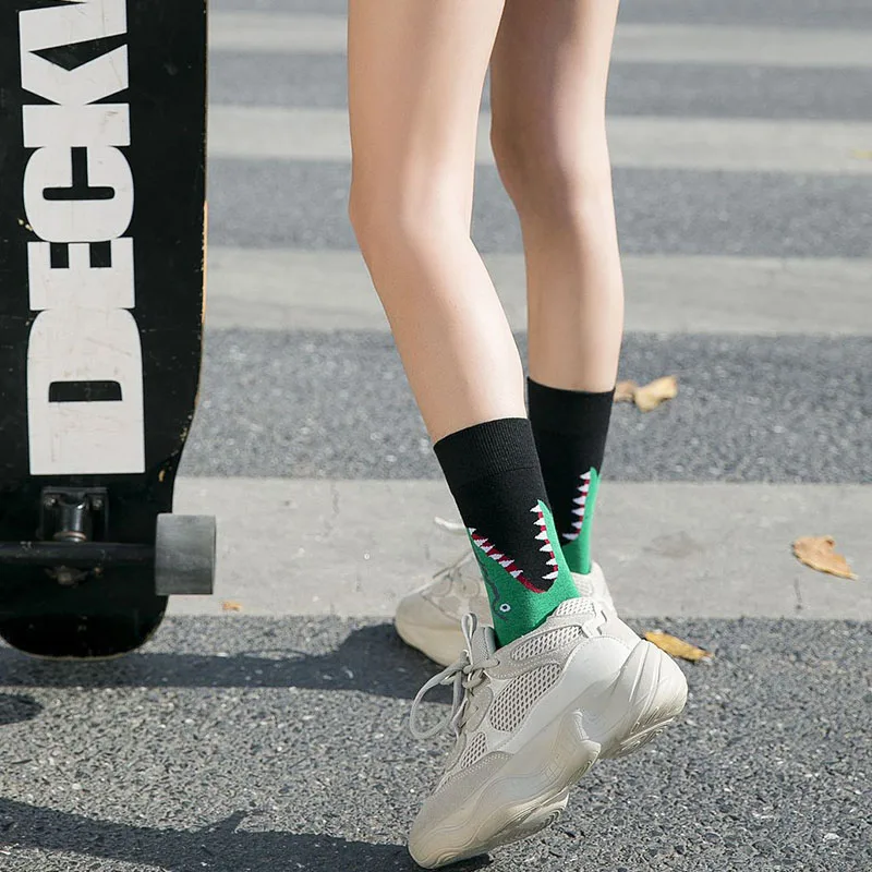 Creative-High-Quality-Fashion-Harajuku-Kawaii-Happy-Socks-Women-milk-Food-painting-Strawberry-Animal-Print-Funny