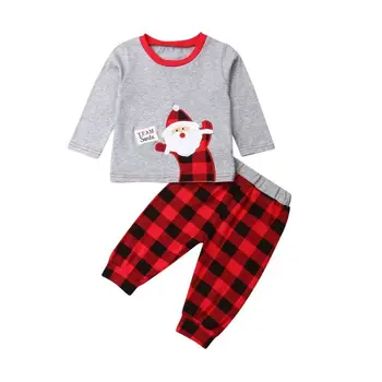 価格 新2019クリスマス新生児の少年少女のクリスマス服サンタトップス長袖tシャツ毛布パンツドレス衣装セット