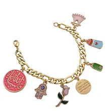 Ислам Мусульманский машалла ваньякад Аль Калам Хамса рука Фатимы сглаза из нержавеющей стали для браслетов младенцев