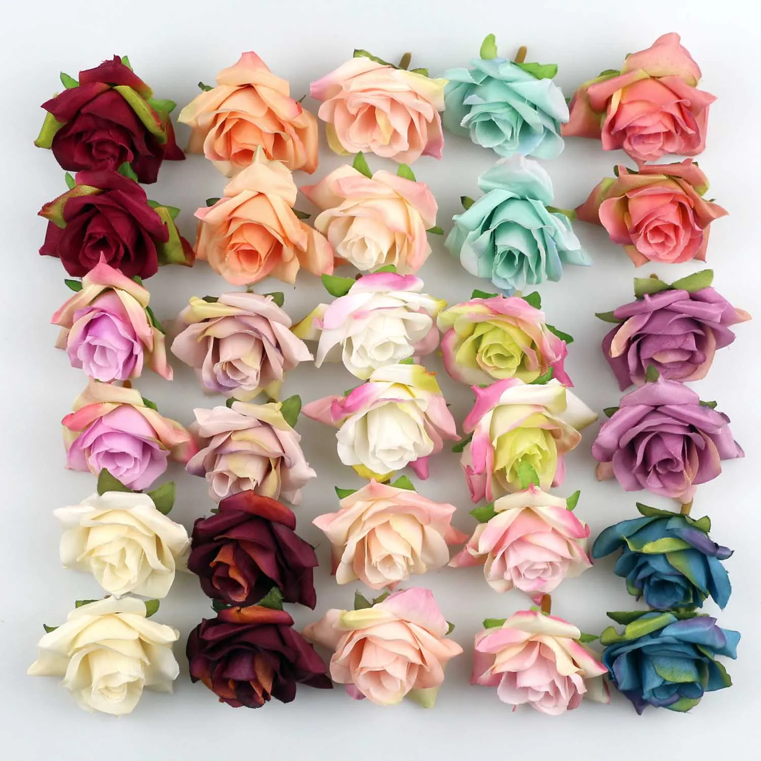 50PCS Flower heads in Bulk Artificial Rose flower heads For Wedding