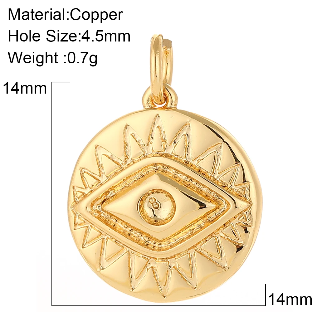 Turkish Evil Blue Eye Amulet Charms for Jewelry Making Supplies Gold Lock Charm Diy Pendant Designer Coin Necklace Bracelet CZ