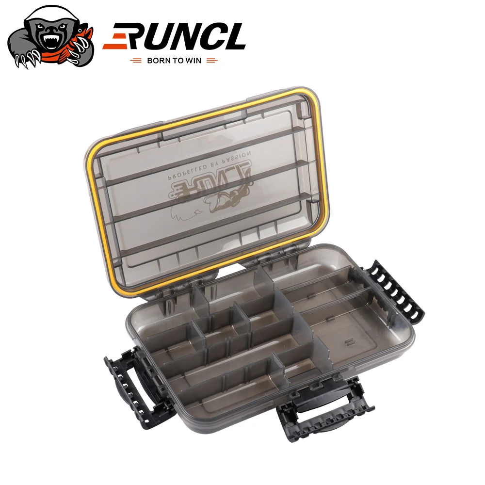 RUNCL Waterproof Seal Fishing Box Fishing Accessories lure Hook Boxes storage Double Sided High Strength Fishing Tackle Box Fishing Fishing Tools Outdoor and Sports