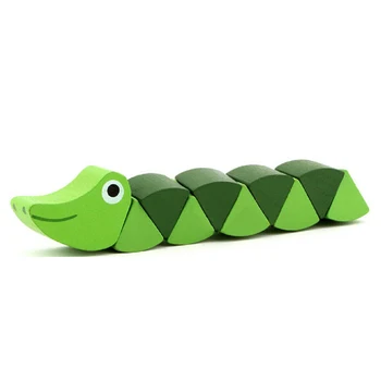 

2020 New Colorful Wooden Worm Puzzles Learning Educational Didactic Development Toys Children
