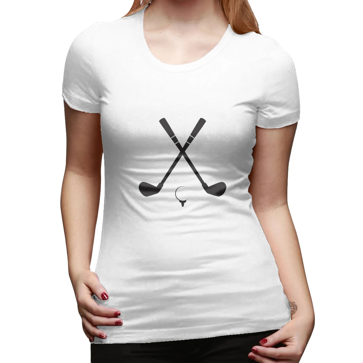 

Golf Ball Print Basic T-shirts Women's Casual Short Sleeve T-shirt