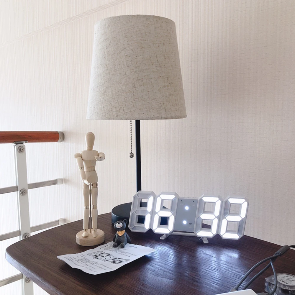 3D светодиодный настенные часы современный дизайн цифровые настольные часы будильник ночник Saat reloj de pared часы для дома гостиной украшения