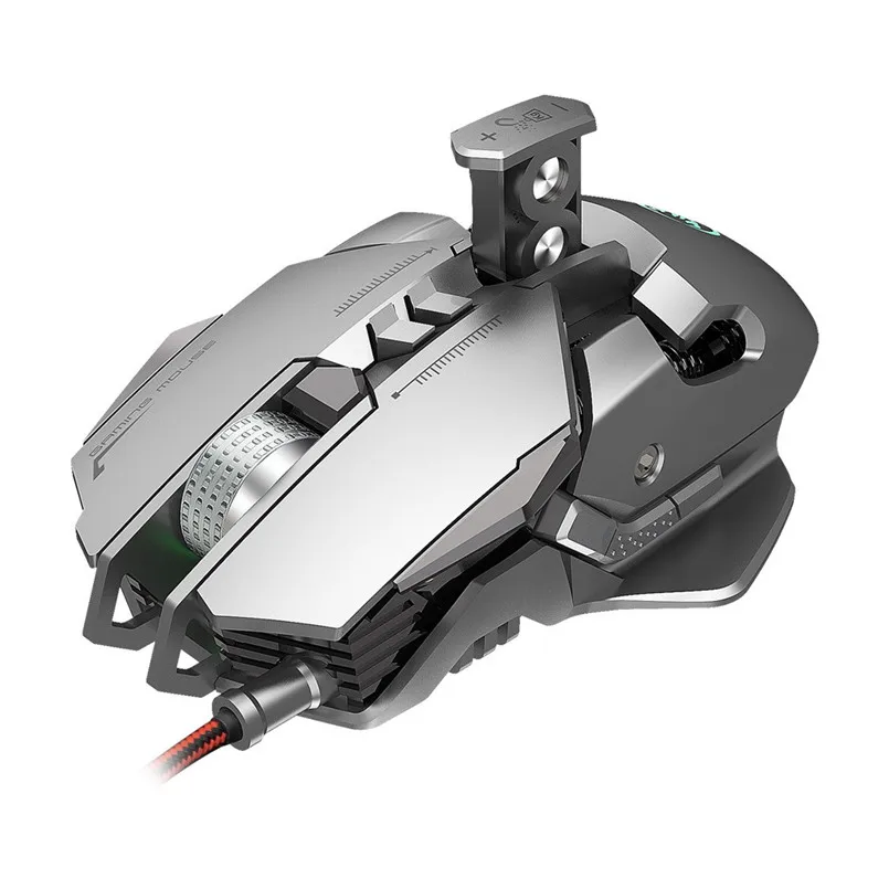 6400 DPI 7-keys Macro Definition Programmable Wired Game Mouse Gaming Mouse Mice  Aluminum alloy 3D metal roller 40NOV2819