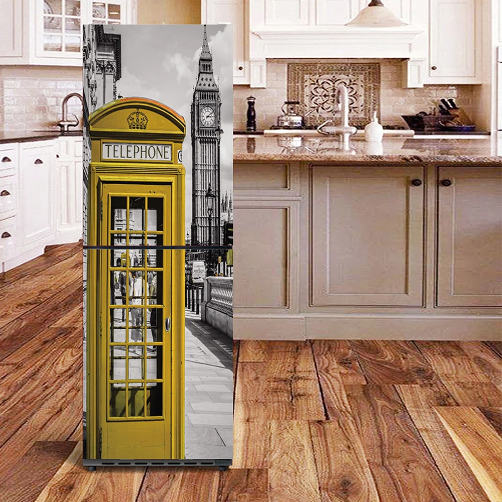 Виниловая самоклеящаяся наклейка на холодильник для кухни, крышка на холодильник, размер двери 60x150 см/60x180 см