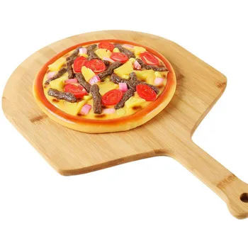

Modern retro bamboo wooden pizza baking tray wood steak cutlery cutting board cake dessert bread baking tools salad dish LB82019