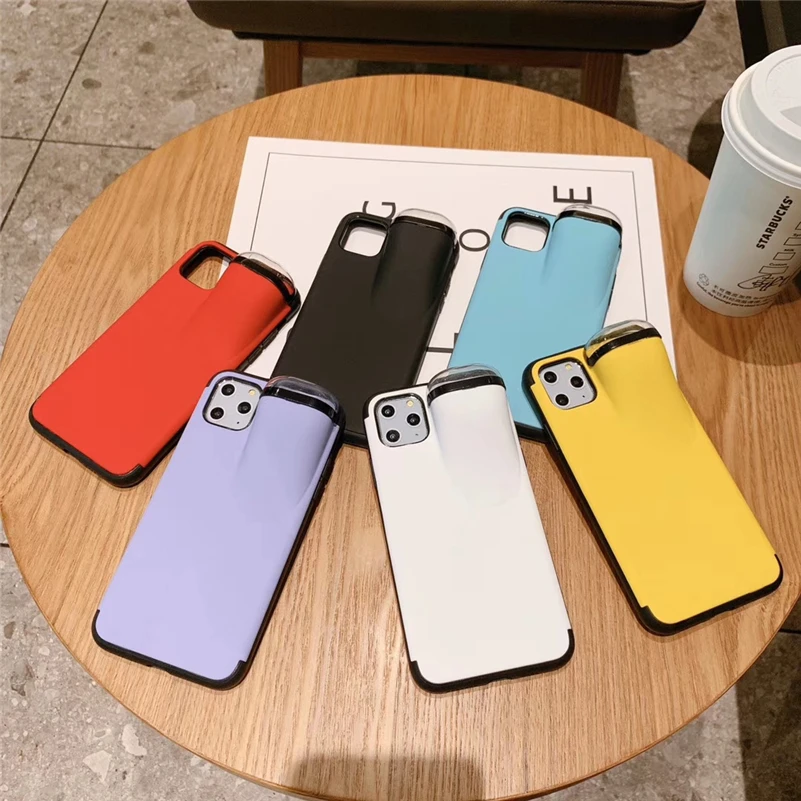 Цветной чехол для iPhone 7 8 6 6s Plus накладка Airpods мобильный телефон Coque Капа X Xs 11 Pro Max