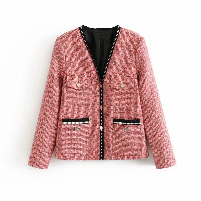 

Autumn Women Jacket 2019 New Fashion Patchwork Pockets Long Sleeve Modern Lady Casual Coat Short Outwears