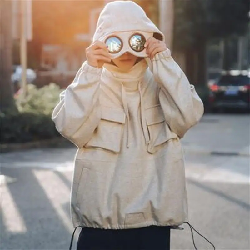 Мужская весенне-осенняя корейская модная повседневная куртка-пилот свободная толстовка с капюшоном пальто уличная хип-хоп панк homme верхняя одежда