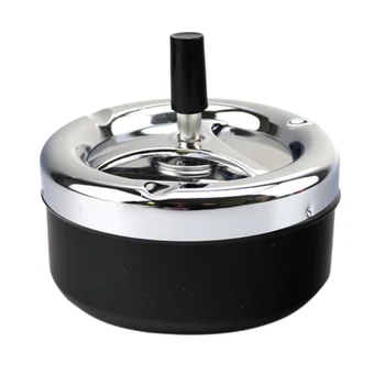 

Automatic Cleaning Rotating Ashtray, Stainless Steel Finger Pressure Rotating Ashtray