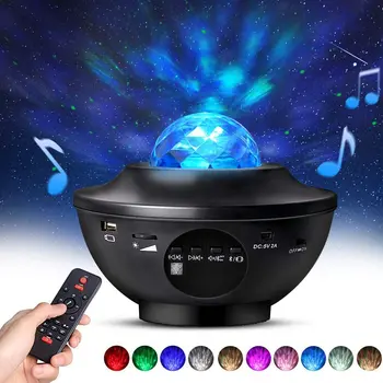 

LED StarProjector Night Light Ocean Wave Projector With Music Bluetooth Remote Control Party Bar Atmosphere Projection Home Lamp