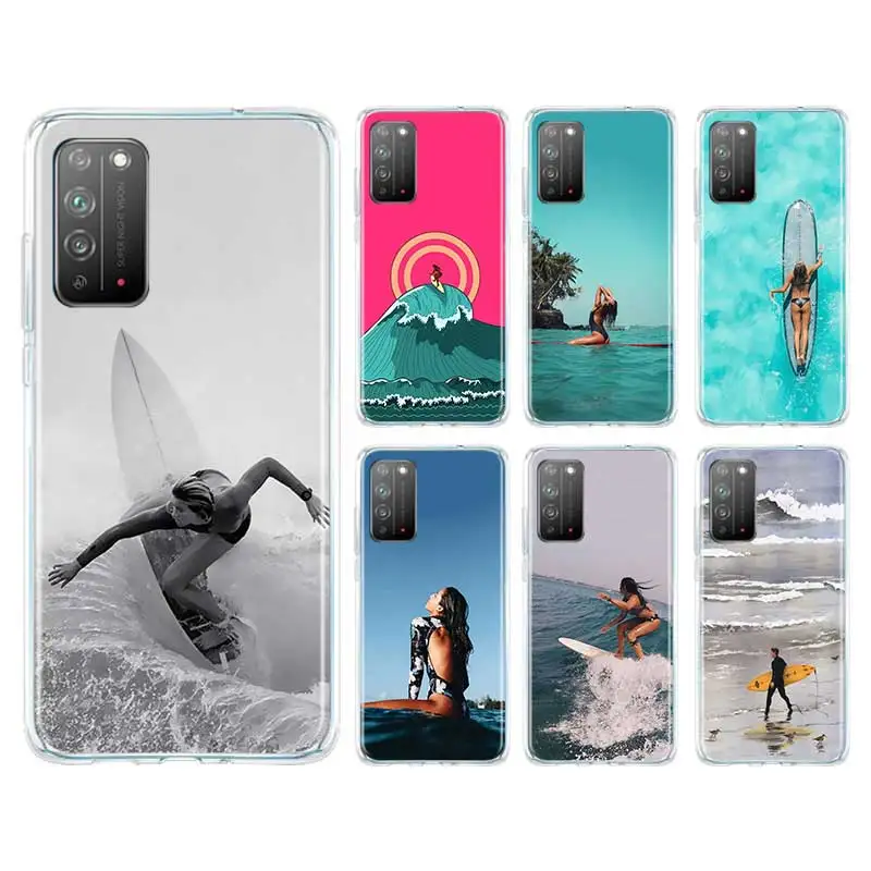 Чехол из ТПУ для серфинга и девочек Huawei Honor 9A 9S 9C 8X 9X 20i 20 10 Lite Y9 Y7 Y6 2019 Y9s Y8s Sac|Бамперы|