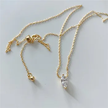 

RUIYI French Style Real 925 Sterling Silver Zircon Eye Shape Chokers Minimalist Women Luxury Fine Jewelry Necklace Lover Gifts