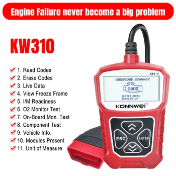 

New KONNWEI KW310 OBD2 Car Diagnostic Tool OBD 2 Car Scanner Diagnostic Tool Check Engine Tool Car fault code reading Russian