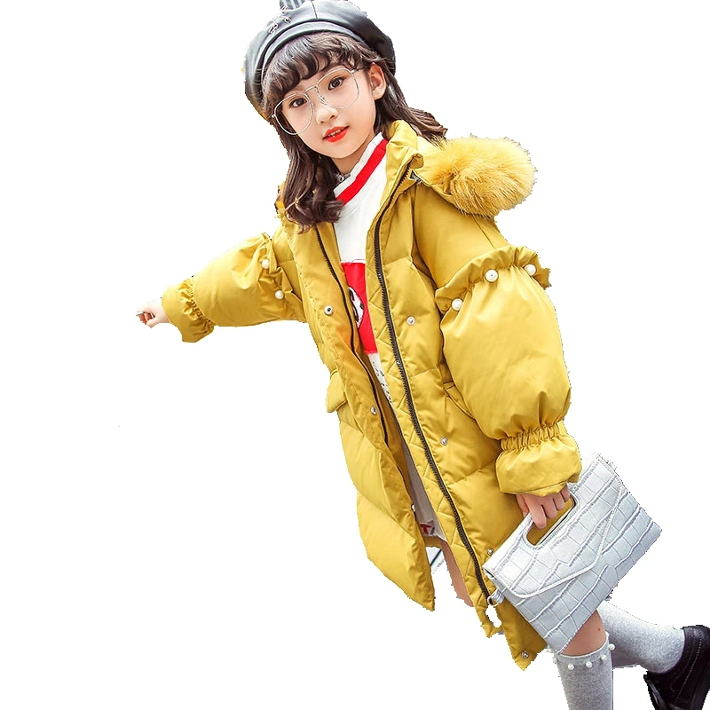 US $117.00 In The Big Boy Girls In The Long Down Jacket New Large Tong Long Warm Jacket Thickness