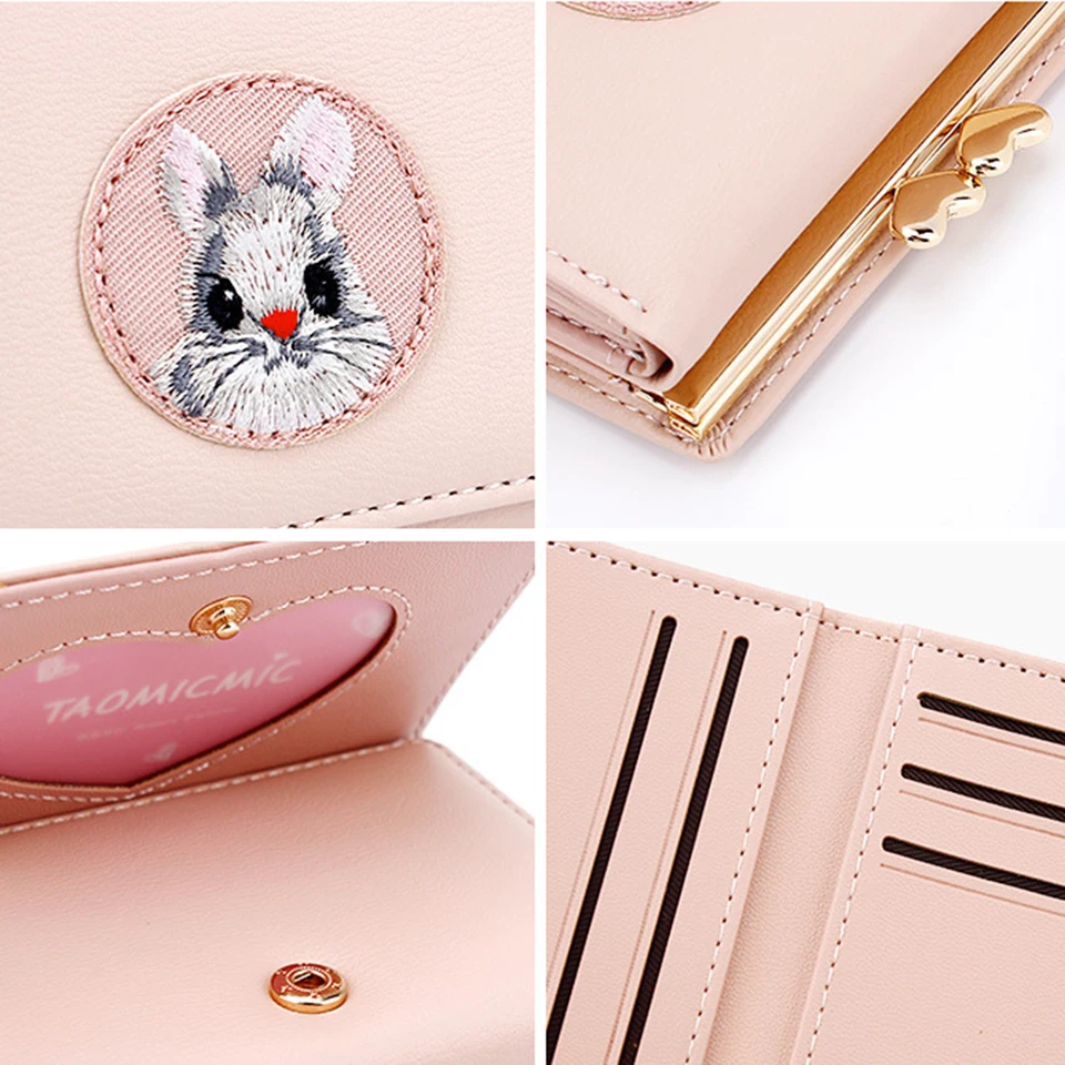 OSWEGO женский кошелек для монет с вышивкой животных, кошелек для девушек, кожаные женские кошельки, клатч, кошельки для монет, сумка для денег