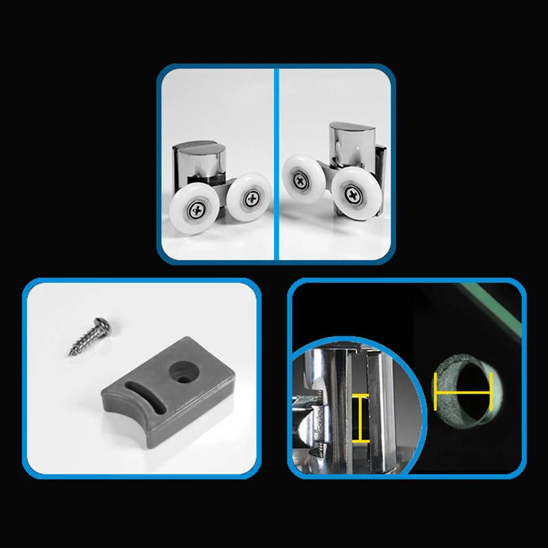 Серебряные колеса для душевой двери ванной комнаты ролики бегуны шкивы 23 мм колеса слайдер