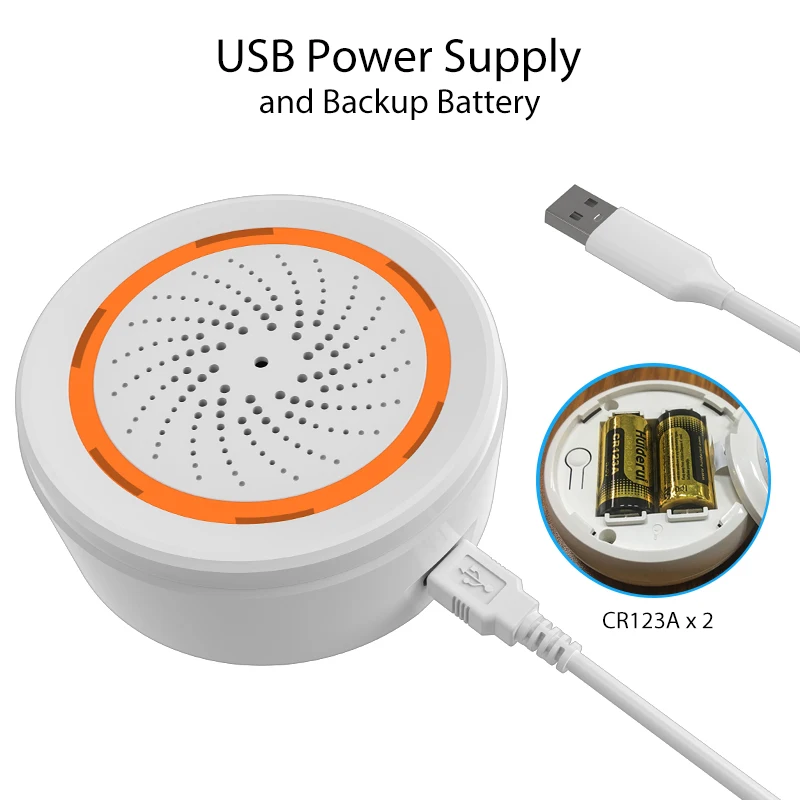 Siren alarm Tuya ZigBee Smart 90dB Sound Light Home Security Alarm Works With Tuya Zigbee Hub