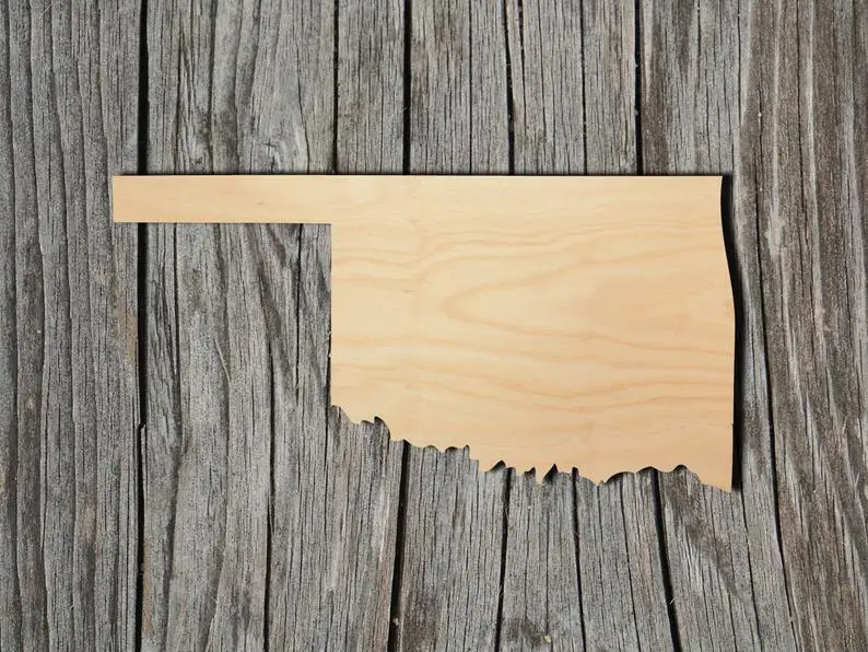Деревянные вырезанные формы Oklahoma State-несколько размеров-лазерная резка незавершенная