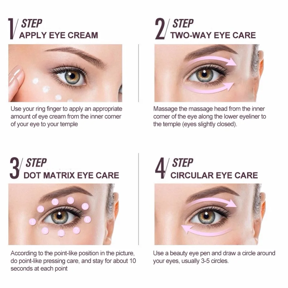Красота мини устройство для массажа глаз Ручка Тип Электрический eye массажер для лица Вибрация тонкий волшебный Липкий Мешок против мешков и морщин