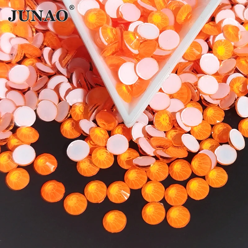 JUNAO SS16 SS20 Блестящий неоновый желтый цвет стеклянные хрустальные стразы с плоской задней частью круглые стразы не горячая фиксация хрустальный камень ремесла