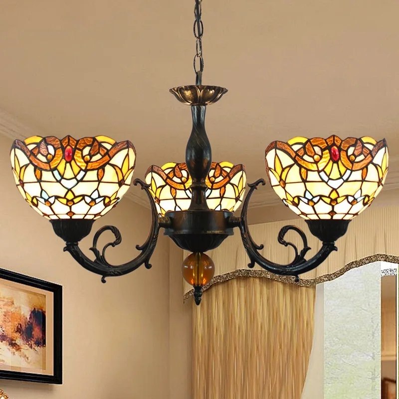 

Ou after guti tiffany stained glass sitting room dining-room bar club baroque 3 bedroom head pendent lamp