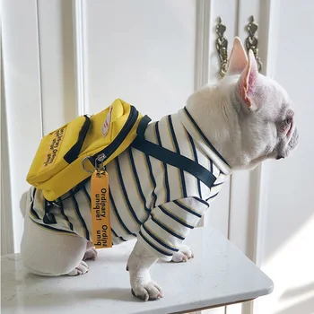 

French Bulldog Clothes Dog Halloween Costume Cat Coat With School Bag Costume Dress Costume Outfit Cloth for Small Dogs