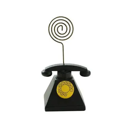 telephone 1pc Wooden Cartoon Card Stock Notes Folder Photo Clip Card Message Clip Office Supplies study Desk information photo clip - Цвет: telephone