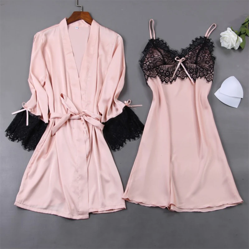 satin nightdress set