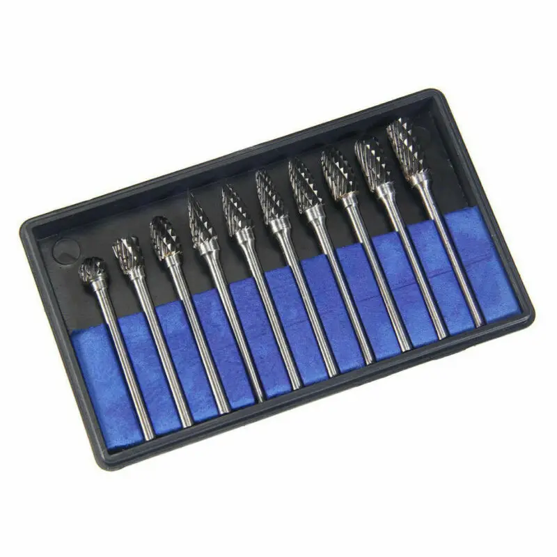 

Carbide Tungsten Steel Grinding Head 10pcs Carbide Carbide Carbide Milling Cutter Rotary Hss Cone Drill Set Diamond Drill Bit