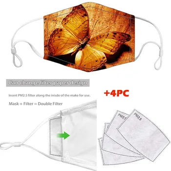 

Women Girl Dustproof Windproof Foggy Haze PM2.5 Mask With 4PC Mask Gasket Face Mask Filter маска от вирусов модная