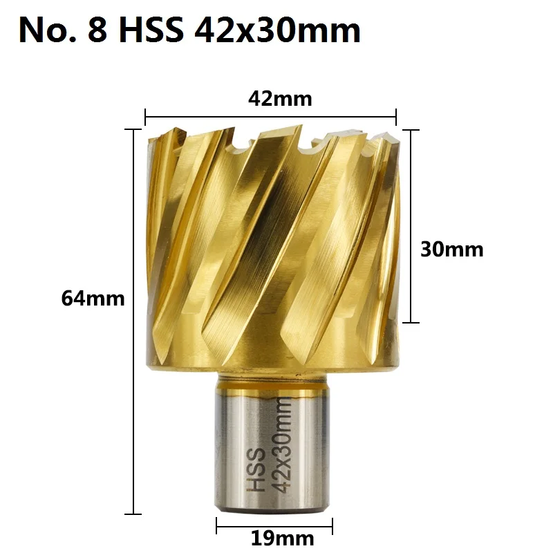42x30mm XCAN 1 шт. 12-42 мм Оловянное HSS полое сверло с хвостовиком Weldon полое сверло с сердечником сверло для открывания металлического Отверстия Резак - Цвет: 42x30mm