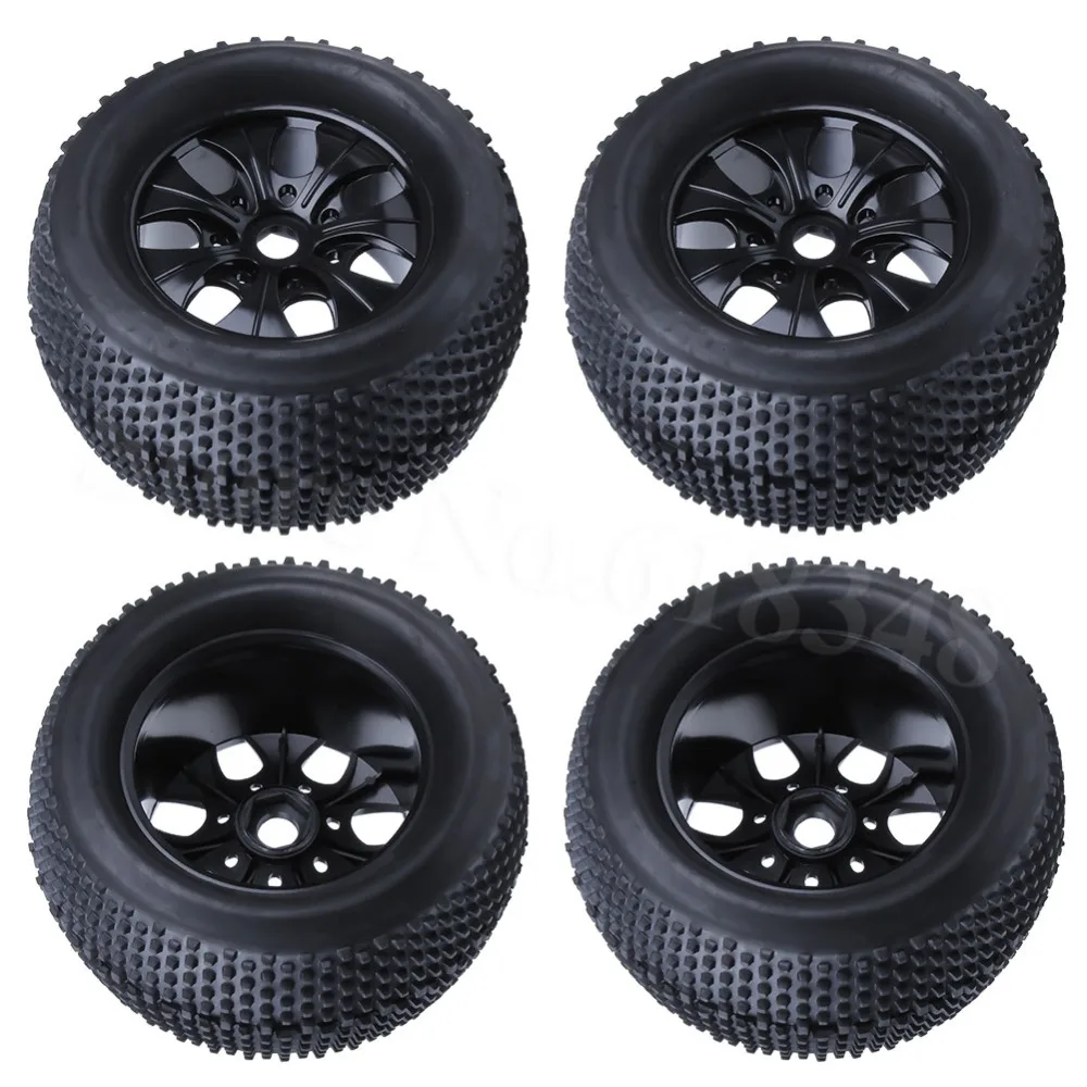 4 шт. 2 дюйма RC 1/8 Monster Truck шины и обода колеса резиновые 17 мм Шестигранная ступица