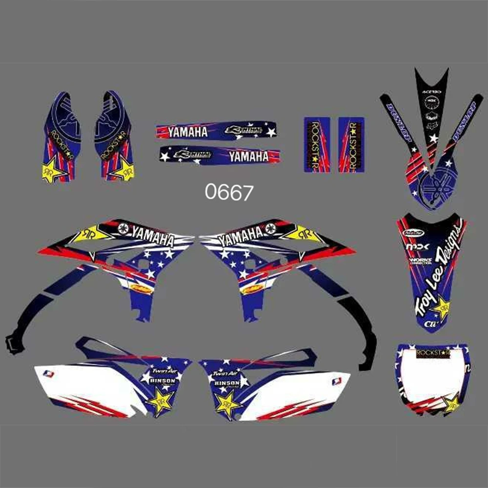 Для YAMAHA YZF250 2010-2013 Графика наклейки на заказ Номер Наименование лента 3M Полный мотоцикл Фоновые наклейки аксессуары