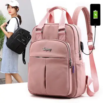

USB Charging Women Casual Bag Women's Backpack Outdoor Fashion Large Capacity Backpack Ultra Light Capacity travel Shoulder Bag