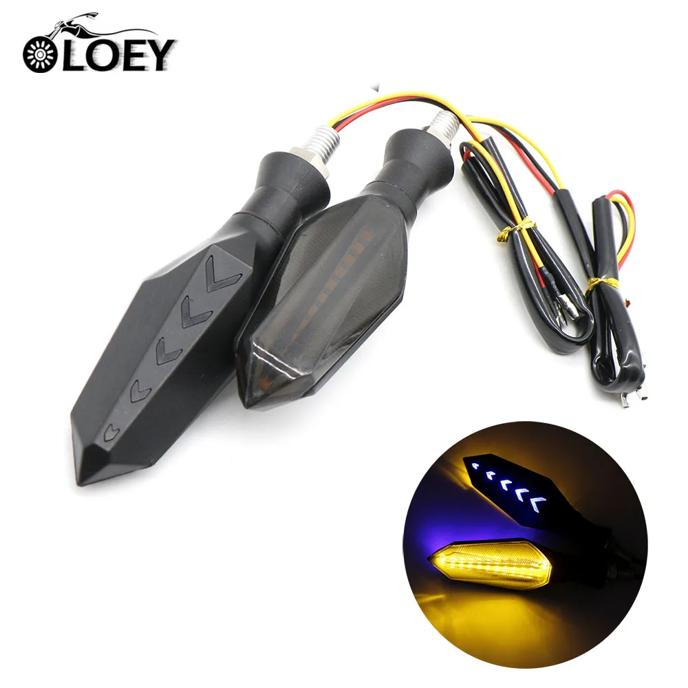 12V M otorcycle течет поворотники свет Светодиодная стрелка мерцающий индикатор гибкий Задний сигнальный фонарь