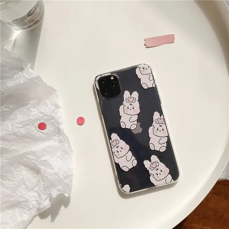 Чехлы для телефонов с милым кроликом лягушкой для iPhone 11Pro Max 6 6s 7 8 Plus 11 X Xs Max Xr высококачественный прозрачный мягкий чехол Fundas Capa