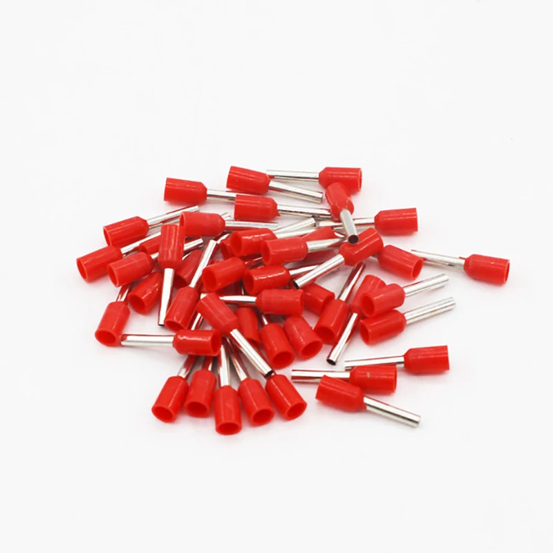 Terminal Connector 100pcs/Pack E0508 E7508 E1008 E1508 E2508 Insulated Ferrules Terminal Block Cord End Wire Electrical Crimp Terminator
