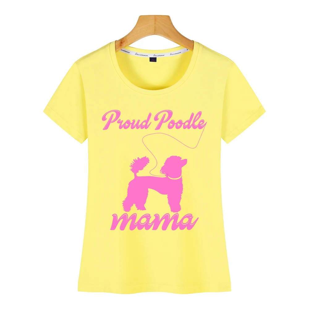 Женская футболка vt087 proud poodle mama Fit с надписями на заказ - Цвет: Yellow