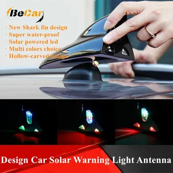 

1 Pc Shark-fin Design Solar Automobile Antenna Light Anti Collision Anti-Rear-End LED Car Warning Lamp Decoration Strobe Bulb