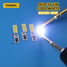 

TKDMR 120pcs AOT LED Backlight 0.5W 3V 4020 48LM Cool white LCD Backlight for TV TV Application 4020C-W3C4 free shipping