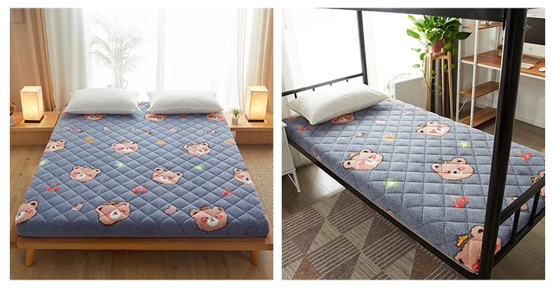 Description Picture 3 of itemLamb wool mattress elastic cushion home foldable comfortable soft Single Double tatami sleeping pad spring autumn sponge mat