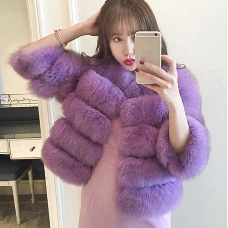 6XL женское меховое пальто высокое-зимнее из искусственного лисьего меха в стиле пэчворк короткое пальто женская зимняя пушистая Куртка парка V148